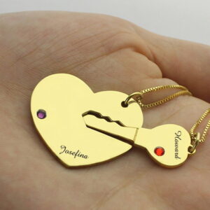 Collier “Clé à coeur” personnalisés pour Couple 10