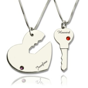 Collier “Clé à coeur” personnalisés pour Couple 11