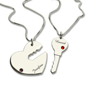Collier “Clé à coeur” personnalisés pour Couple 13
