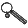 Porte-clés avec bar en métal noir gravé 11