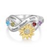 Bague tournesol gravée multi-prénoms (1 à 4) 10