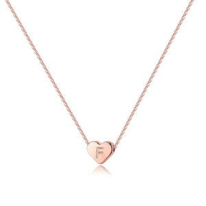 Collier Pendentif Coeur gravé initiale 14 Collier Pendentif Coeur gravé initiale 14