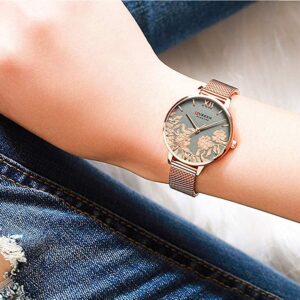 Montres à Quartz pour Femmes – Motif Fleurs 12