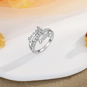 Bague en zircone personnalisée 2 prénoms 9