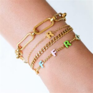 Bracelet prénom en émail avec lettres personnalisé 8