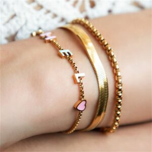Bracelet prénom en émail avec lettres personnalisé 10