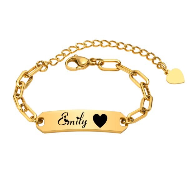 Bracelet gravé cœur à personnaliser pour fille 3