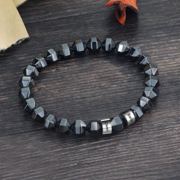 Bracelets gravé 3 prénoms avec perles 5