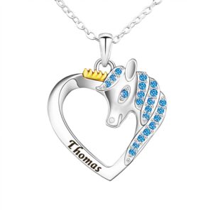 Collier licorne personnalisé prénom pour fille 12