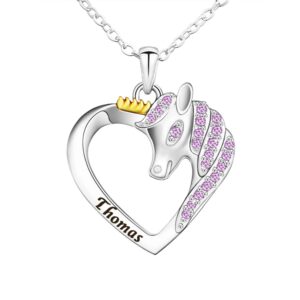 Collier licorne personnalisé prénom pour fille 13
