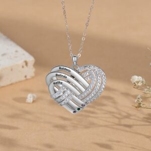 Collier pendentif cœur gravé 3 prénoms 9 Collier pendentif cœur gravé 3 prénoms 9