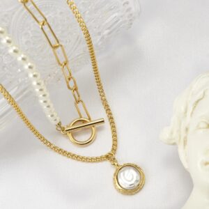 Ensemble de 2 colliers à maillons et Perles 14