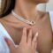 Collier ras de cou à Perles et chaine à maillons
