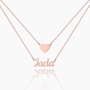 Collier prénom avec pendentif cœur 10