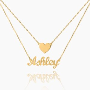 Collier prénom avec pendentif cœur 9