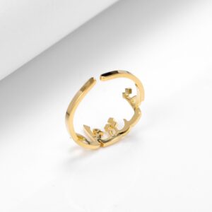Bague couronne personnalisée nom arabe 10