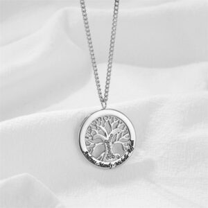 Pendentif arbre de vie gravé plusieurs noms 11