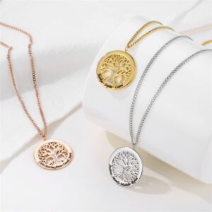 Pendentif arbre de vie gravé plusieurs noms 13