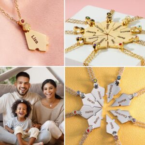 Colliers séparables personnalisés prénoms pour famille 11