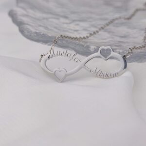 Collier cœurs infini personnalisé 2 prénoms 10 Collier cœurs infini personnalisé 2 prénoms 10
