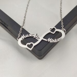 Collier cœurs infini personnalisé 2 prénoms 11 Collier cœurs infini personnalisé 2 prénoms 11