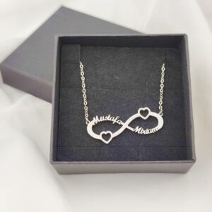 Collier cœurs infini personnalisé 2 prénoms 12 Collier cœurs infini personnalisé 2 prénoms 12
