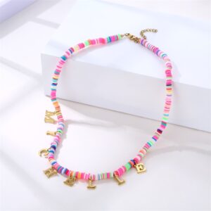 Collier à perles avec lettres personnalisées 12