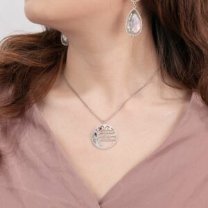 Collier pendentif arbre familial personnalisé 9