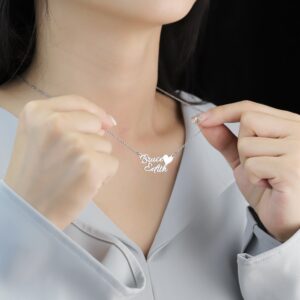 Collier avec cœur personnalisé double prénoms 10