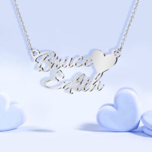 Collier avec cœur personnalisé double prénoms 11