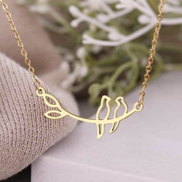 Collier pendentif à 2 branches d’oiseaux 8