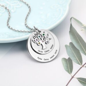 Collier arbre familial gravé multi prénoms (1 à 7 noms) 10 Collier arbre familial gravé multi prénoms (1 à 7 noms) 10