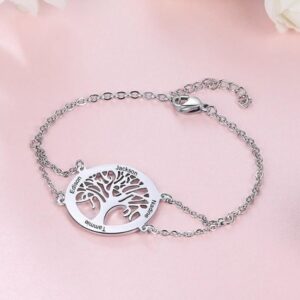 Bracelet arbre de vie personnalisé 1 à 4 noms 12