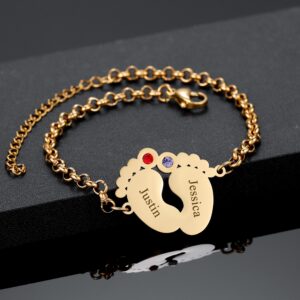 Bracelet avec pieds de bébé personnalisés 12 Bracelet avec pieds de bébé personnalisés 12
