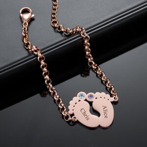 Bracelet avec pieds de bébé personnalisés 14 Bracelet avec pieds de bébé personnalisés 14