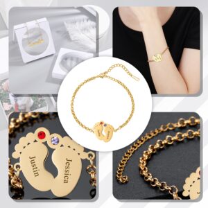 Bracelet avec pieds de bébé personnalisés 15 Bracelet avec pieds de bébé personnalisés 15