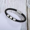 Bracelets en cuir noir personnalisés pour hommes 11