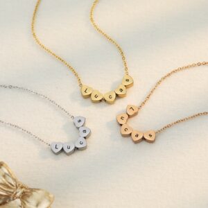 Collier pendentifs mini cœurs personnalisés 11
