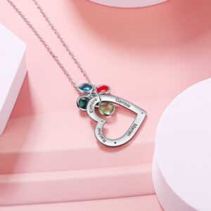 Collier pendentif cœur personnalisé noms de famille 7 Collier pendentif cœur personnalisé noms de famille 7