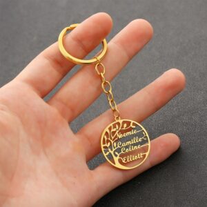 Porte-clé arbre de vie personnalisé multi-prénoms 10