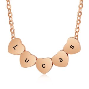 Collier pendentifs mini cœurs personnalisés 13