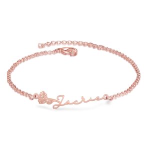 Bracelet à fleurs de naissance personnalisé prénom 12
