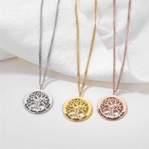 Pendentif arbre de vie gravé plusieurs noms 14