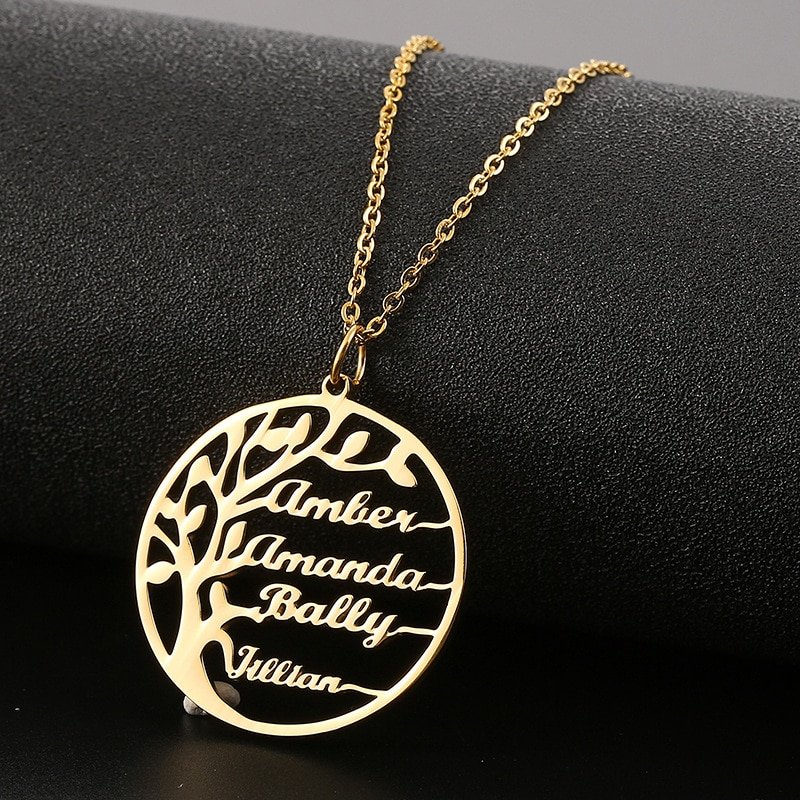 Collier arbre de vie personnalisé prénoms multiples ZYMALA