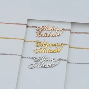Collier cœur personnalisé 2 prénoms 9