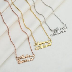 Collier cœur personnalisé 2 prénoms 10