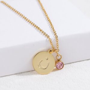 Collier pendentif gravé initiale arabe 11