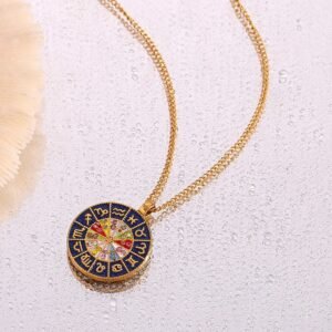 collier pendentif émaillé avec signe astrologique