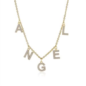 Collier prénom avec lettres strass zircon 11 Collier prénom avec lettres strass zircon 11