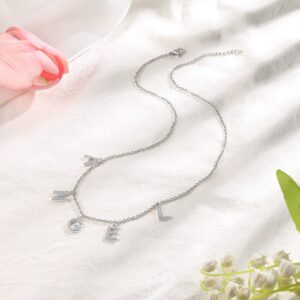 Collier prénom avec lettres strass zircon 10 Collier prénom avec lettres strass zircon 10